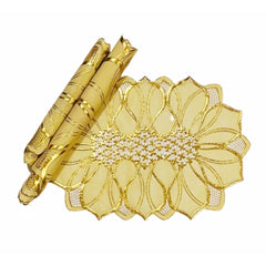 3 pc Coaster Table Mat Set Golden
