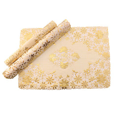 3pcs-Table-Mat-Set-Placemats-Square-Golden Flower