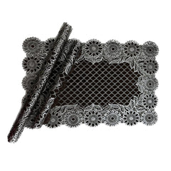 3pcs Coaster Table Mat Set Placemats Coaster Silver Black