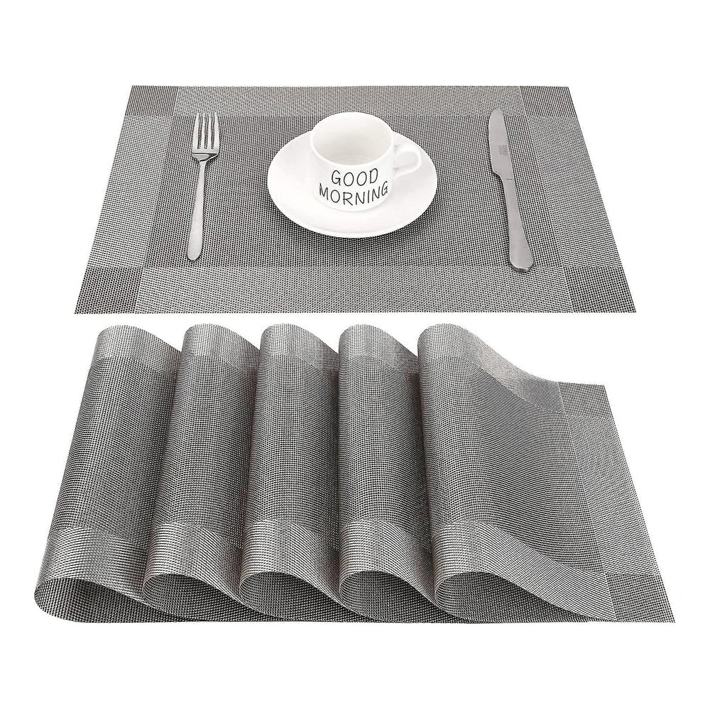 7 Pcs Placements & Table Runner Set Heat Resistant, Washable,Dining Table Woven Placemats