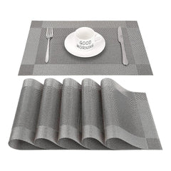 7 Pcs Placements & Table Runner Set Heat Resistant, Washable,Dining Table Woven Placemats