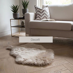 Beige Fluffy Faux Fur Mat