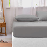 Cotton fitted sheet-Grey