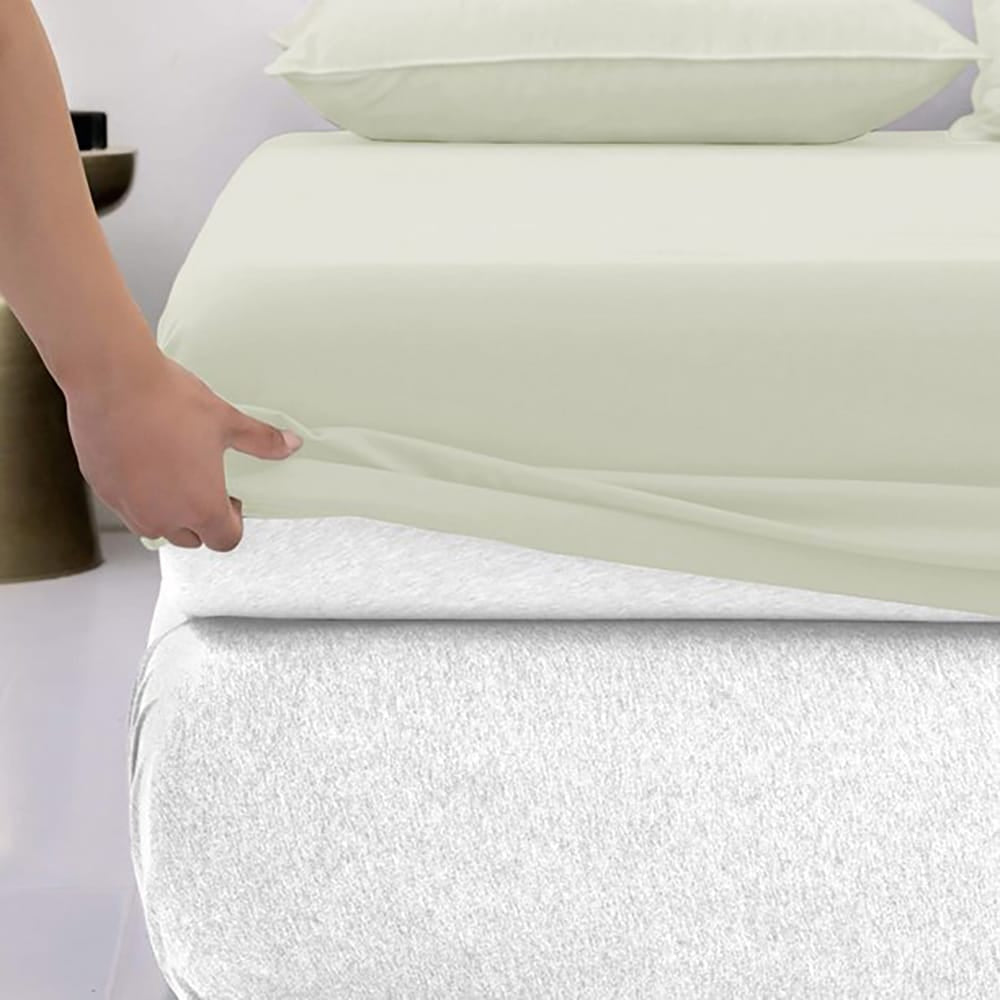 Cotton fitted sheet-Ivory Color