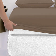 Cotton fitted sheet-Light Brown Color