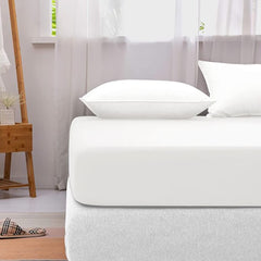 Cotton fitted sheet-White