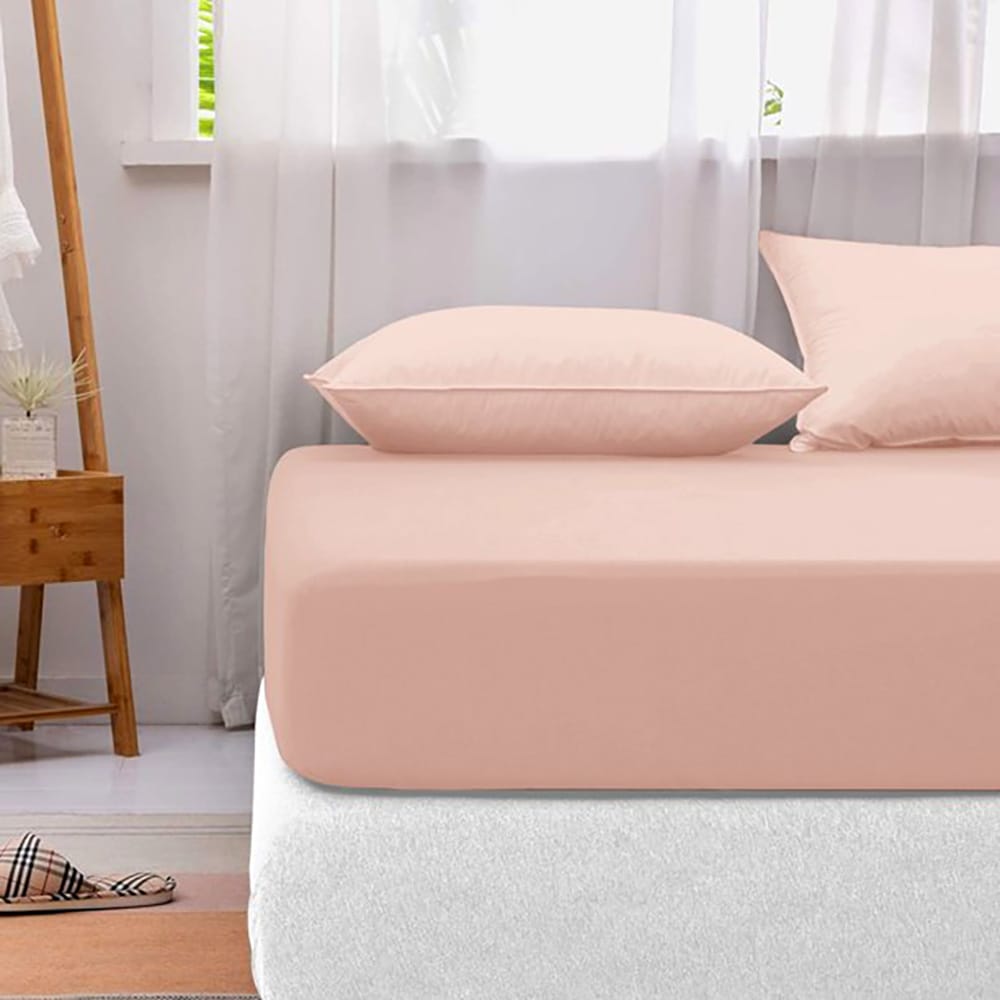 Cotton_fitted_sheet_-_Peach
