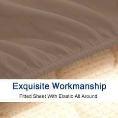 Fitted bed sheet light brown color