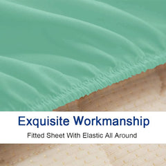 Fitted bed sheet sea foam color