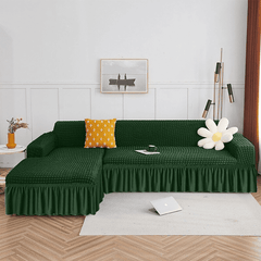 L-Shape Turkish Bubble Sofa cover - Green