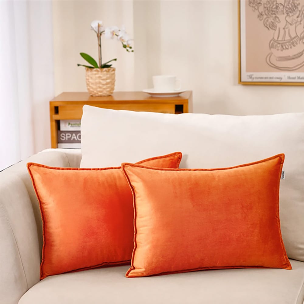 Premium Silk Pillow Cover – Orange