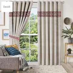 Premium Versace Velvet Curtain Panels - Beige