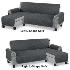 Quilted L-Shape Sofa Cover Grey