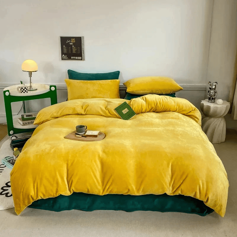 Reversible Duvet Cover - Yellow Green
