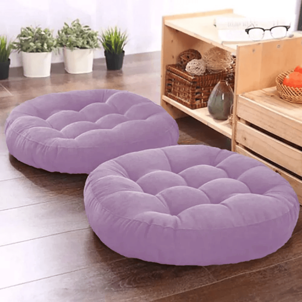Round-Shape-Velvet-Floor-Cushions-Lavender