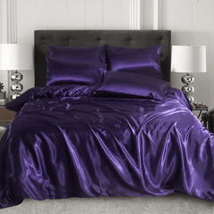 Silk Duvet Cover Set - Aubergine