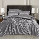 Silk Duvet Cover Set - Grey