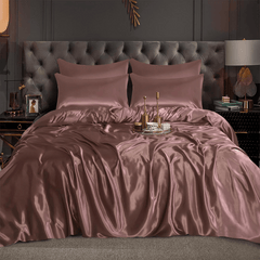 Silk Duvet Cover Set - Rose Gold