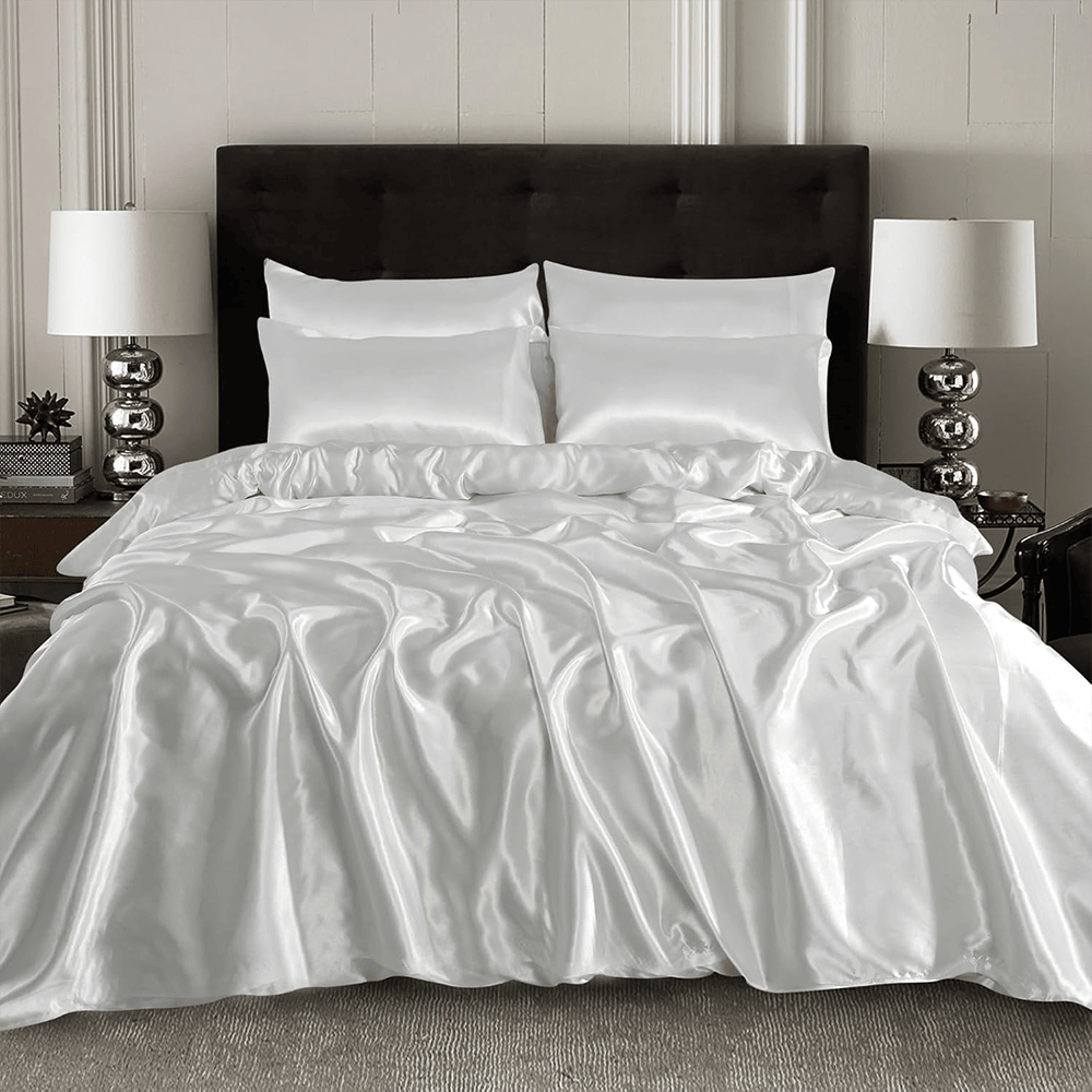Silk Duvet Cover Set - White