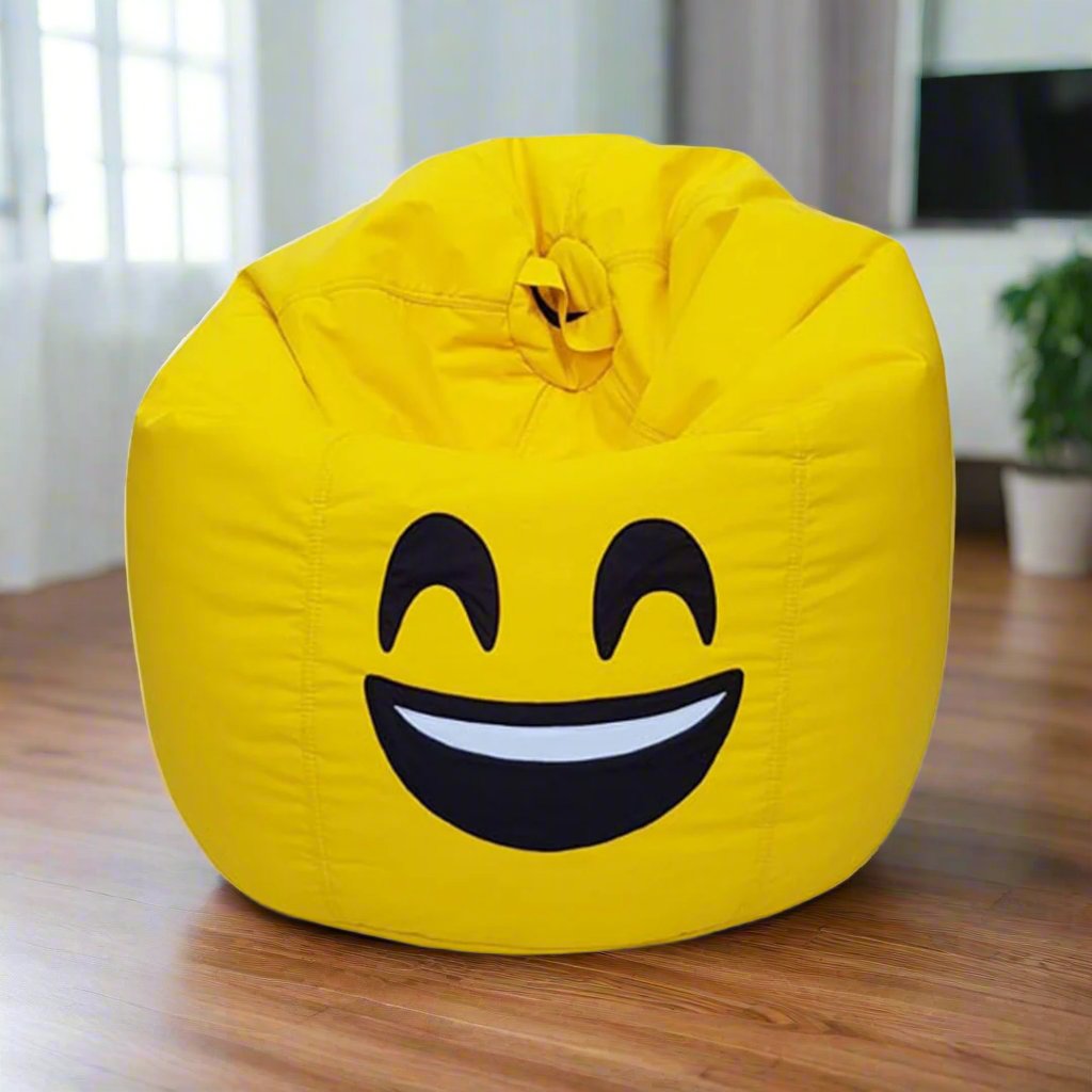 Smiley Face Bean Bag - Yellow
