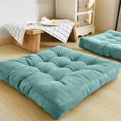 Square-Shape-Velvet-Floor-Cushions-Lake Blue