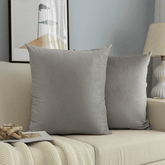 Velvet Cushion Covers for Sofa - Grey
