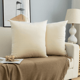 Velvet Cushion Covers for Sofa - Off White