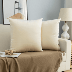 Velvet Cushion Covers for Sofa - Off White