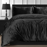 Velvet Quilt Cover - Black
