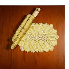 3 pc Coaster Table Mat Set Golden