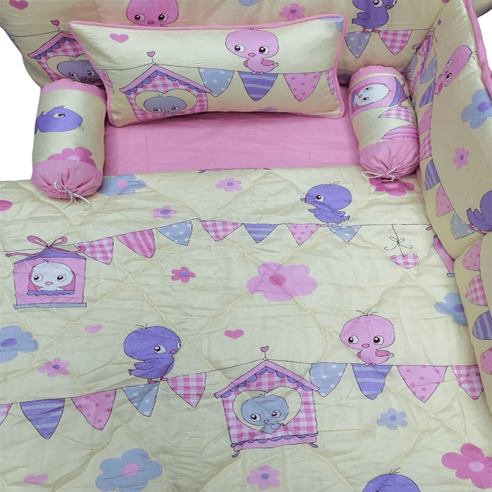 Baby Cot - Bedding Set - Pompous Light Pink