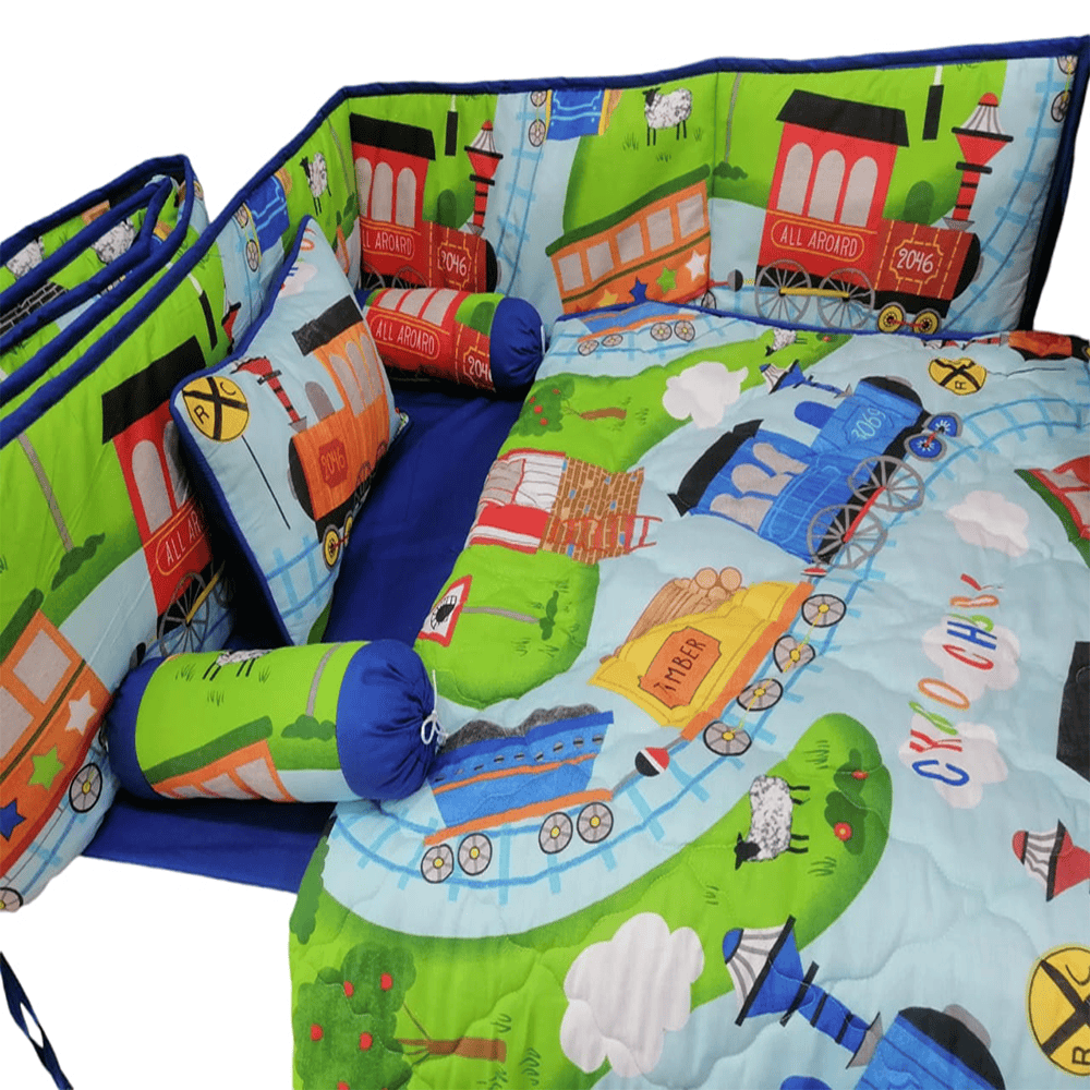 Baby Cot - Bedding Set - Pompous Trains