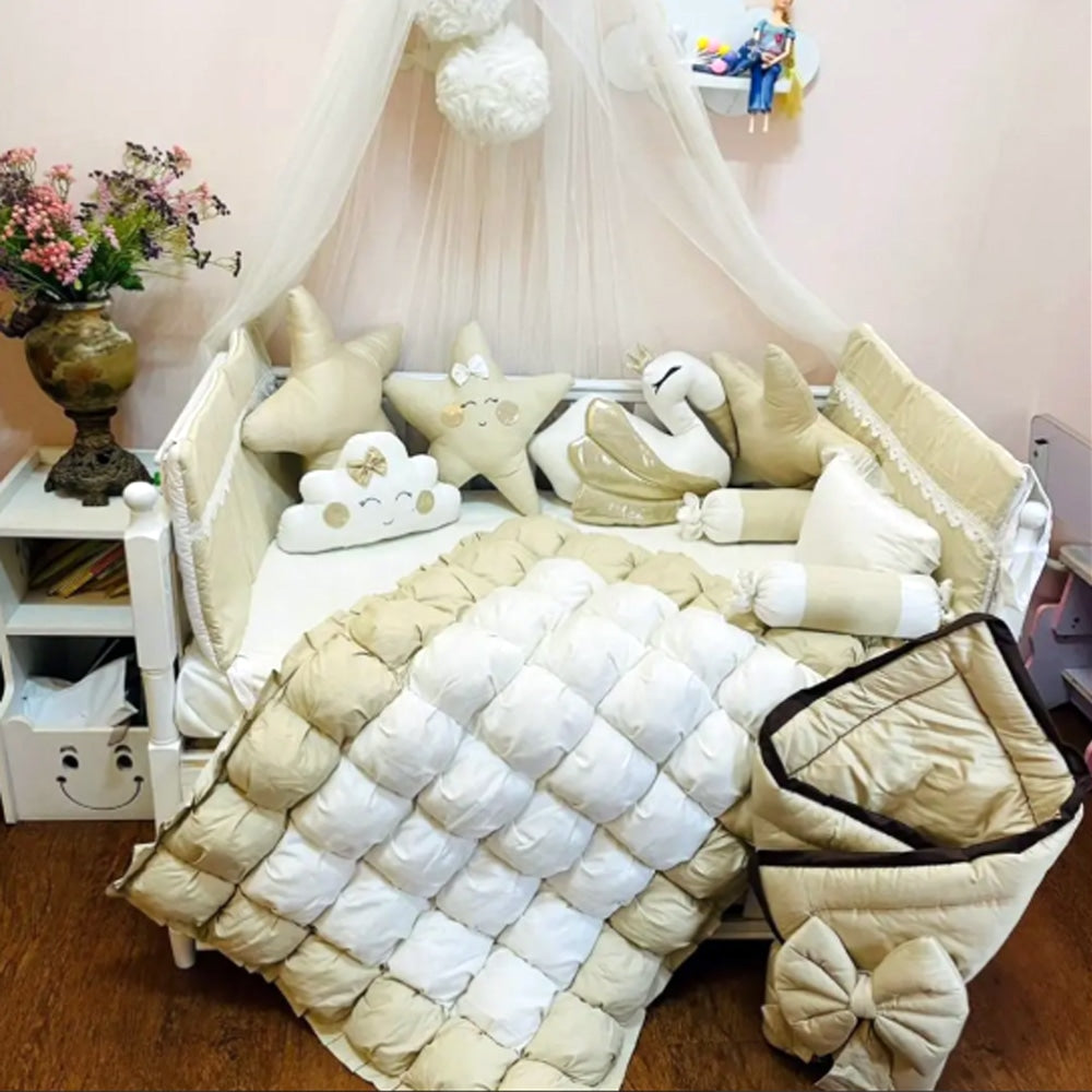 BabyCot BeddingSet Tiny Heaven Olive
