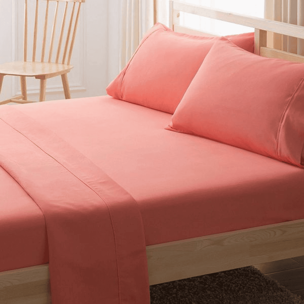 Cotton Fitted Sheet - Coral