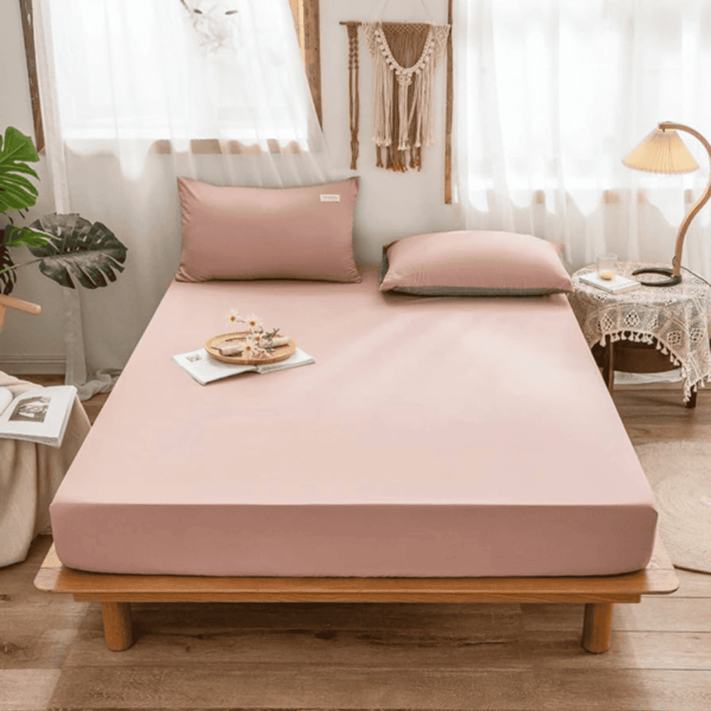 Cotton Fitted Sheet - Rose Gold