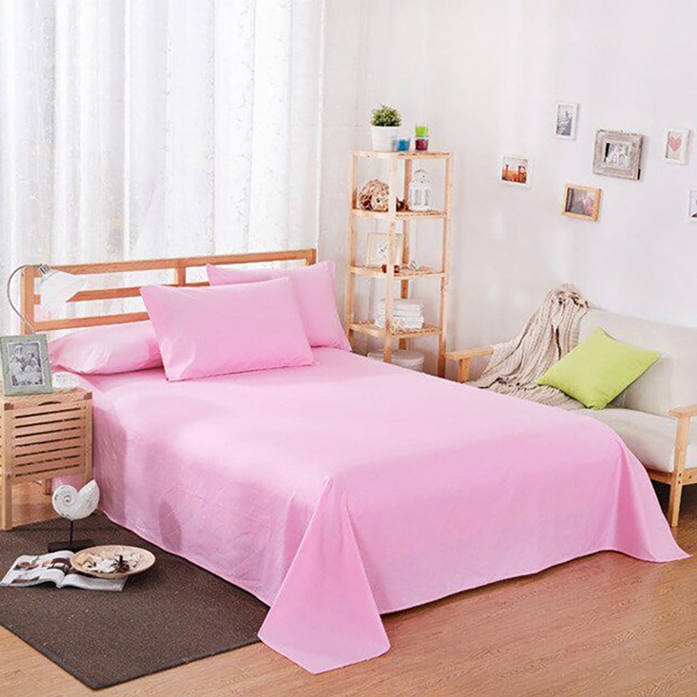 plain bed sheet - pink