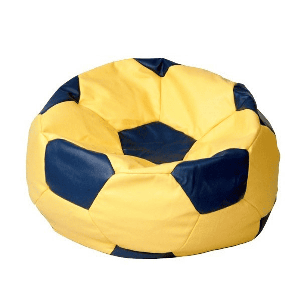 Premium Football Leather Bean Bag - Yellow