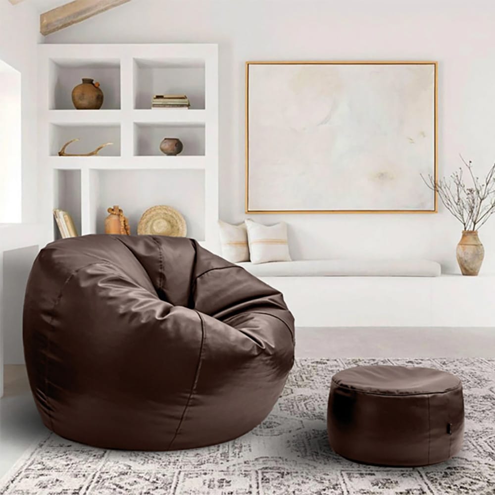 Premium Puffy Bean Bag - Brown