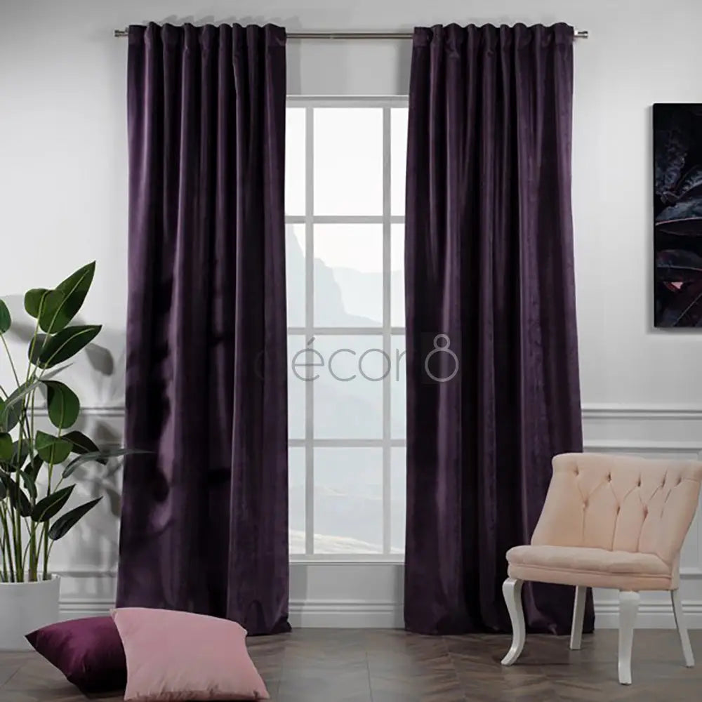 magenta curtains