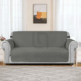 Quilted+Reversible+Non-Slip+Oversized+Box+Cushion+Sofa+Slipcover Light Grey