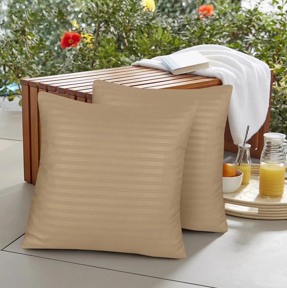 Satin Cushion Covers - Beige