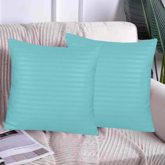 Satin Cushion Covers - Cyan