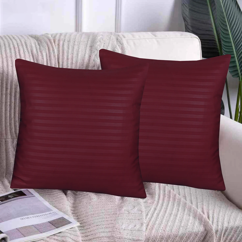 Satin Cushion Covers - Maroon