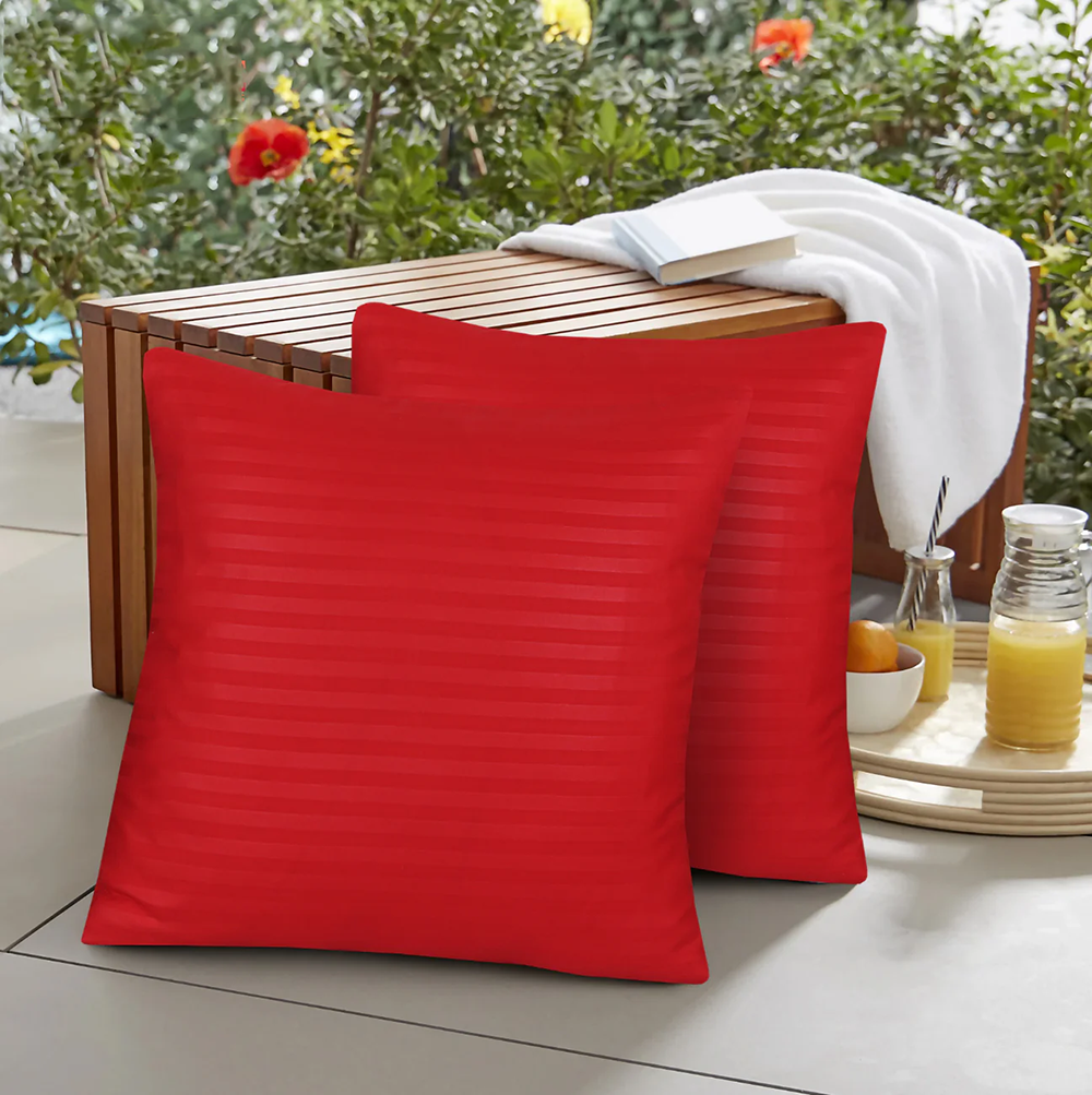 Satin Cushion Covers - Red