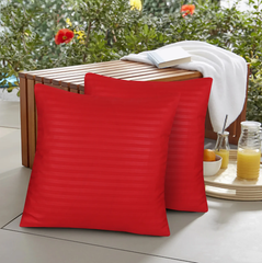 Satin Cushion Covers - Red