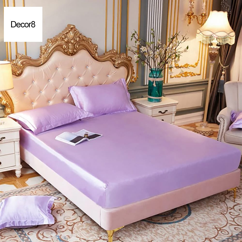 silk fitted sheet mauve