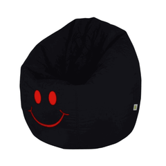 Smiley Face Bean Bag - Black