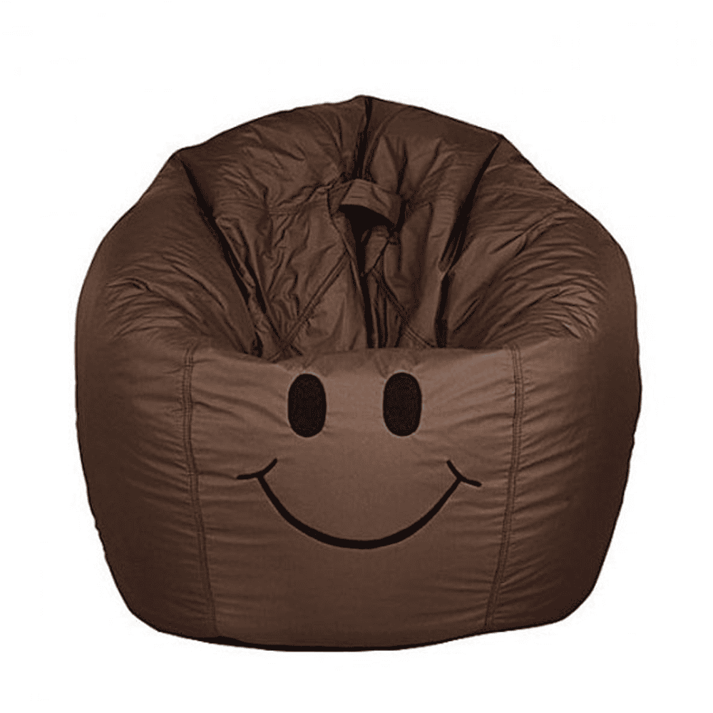 Smiley Face Bean Bag - Brown