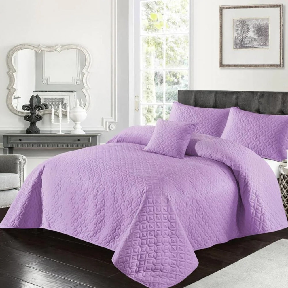 ultrasonic quilted bed sheet - violet