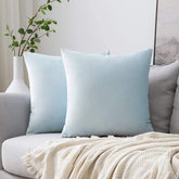 Velvet Cushion Covers for Sofa - Sky Blue
